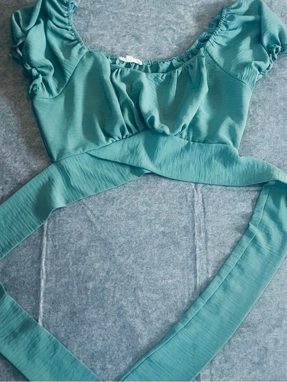 Women’s Teal Wrap Crop Top